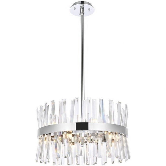 10 Light Round Pendant in Modern Style-12 inches Tall and 20 inches Wide-Chrome Finish Bailey Street Home 390-Bel-5048095