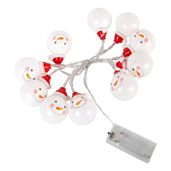 10 Light Snowman Head String Light - 59 Inch Christmas Santa Claus Decorations String Lights, 3D Santa Claus Novelty Fairy Lights for Party Home Xmas Tree Decor