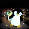 thumbnail image 1 of 10" Light up Penguin LED Stuffed Animal with Colorful Night Light Glow Soft Plush Toy Gifts for Kids on Christmas Birthday, Penguin(Black,10"), 1 of 7