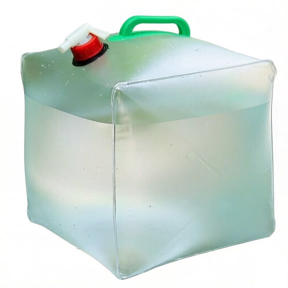 10-Liter Outdoor Foldable Water Bag with Handle and Faucet-Camping Emergency Kit