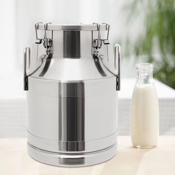 10 Liter Round Stainless Steel Milk Storage Can Milk Jug Transport Sealed Bucket