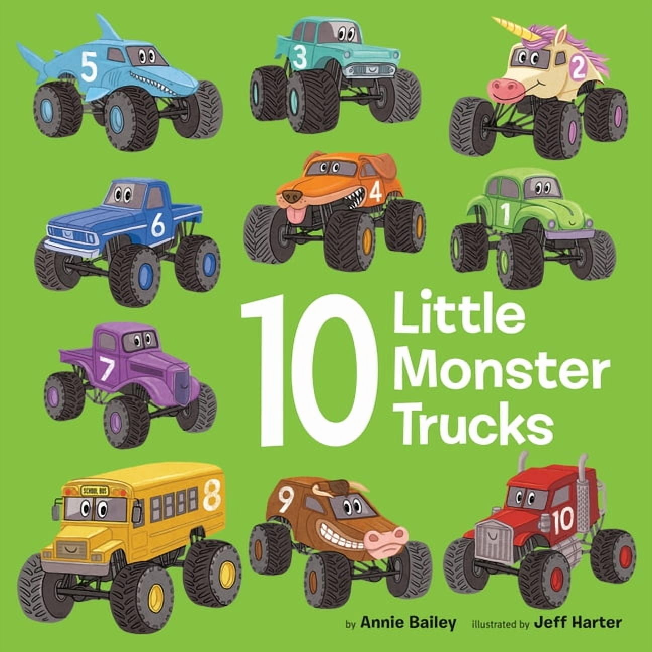 10 Little Vehicles 10 Little Monster Trucks, (Board Book