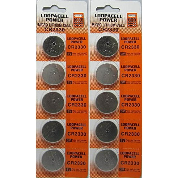 10 Loopacell Lithium 3V Batteries CR2330