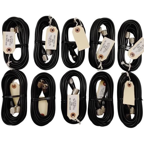 10 Lot Workman CX-18-PL-PL 18ft RG58AU CB HAM Radio Antenna Coax Cable w/ PL259