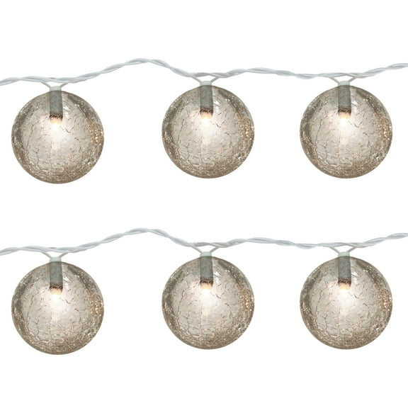 Brite Star 10 Lt Cracked Globe Set Lights, White Wire