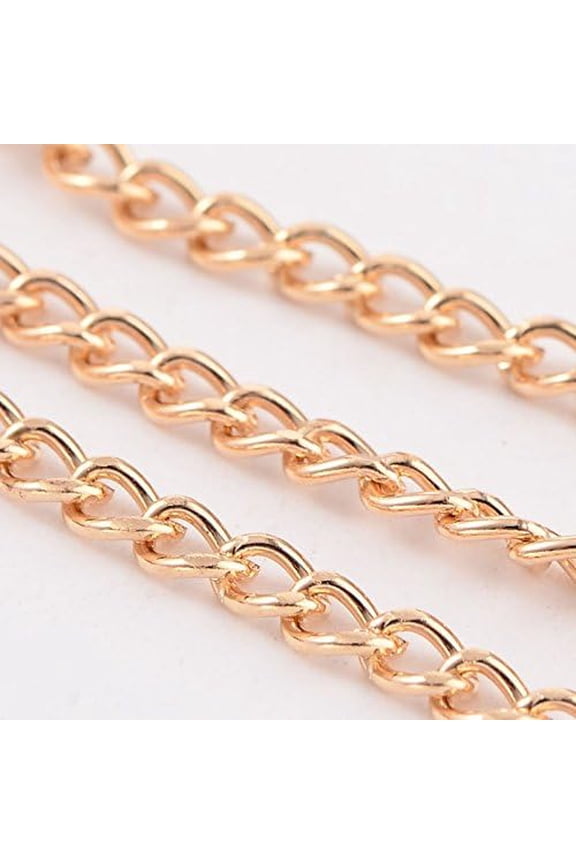 10 M Iron Curb Chains Unwelded Unfinished Chain Set Fashion Stacking Jewelry Chain for Women DIY Necklace Bracelet and Anklet Accessories Making 4x3mm