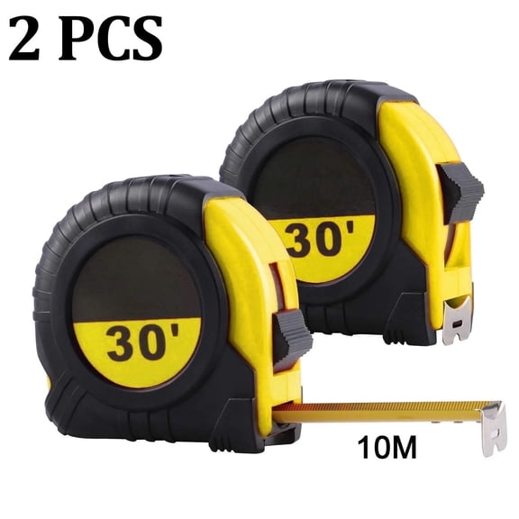 OFEFE 10 M Tape Measure 30-Foot, 2-Pack Bulk Easy Read Measuring Retractable Metric/Fractional, Measurement Tapes 29.5FT/10M by 1-Inch
