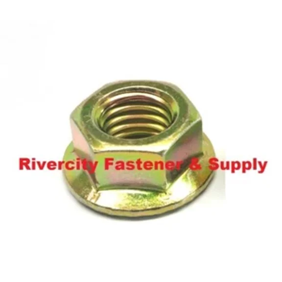 (10) M8-1.25 Steel Flange Nut Grade 10.9 Yellow Zinc 8Mm X 1.25 Nuts M8X1.25