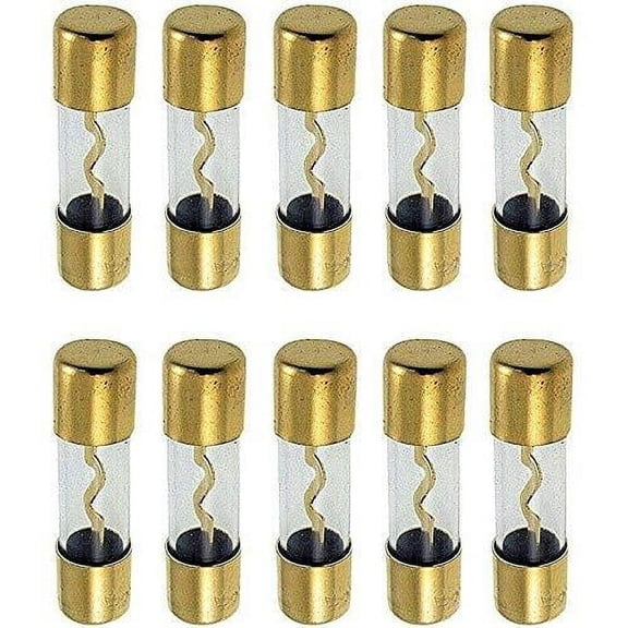 10 MK Audio 100 Amp Inline Glass AGU Fuses Gold Plated Inline Glass