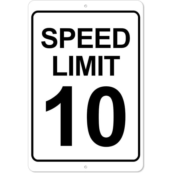 10 MPH Speed Limit Sign - 8 x 12 Aluminum Outdoor Sign