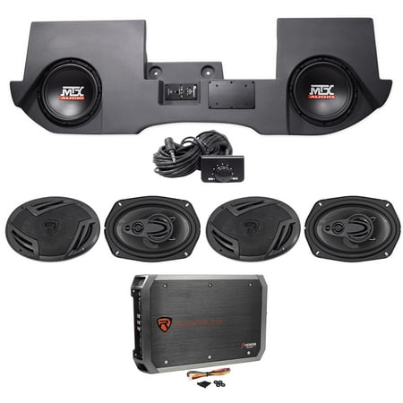 10" MTX Subs+Box+Speakers+Amp for 2013-2016 Dodge Ram Quad/Crew Cab Powered Dual