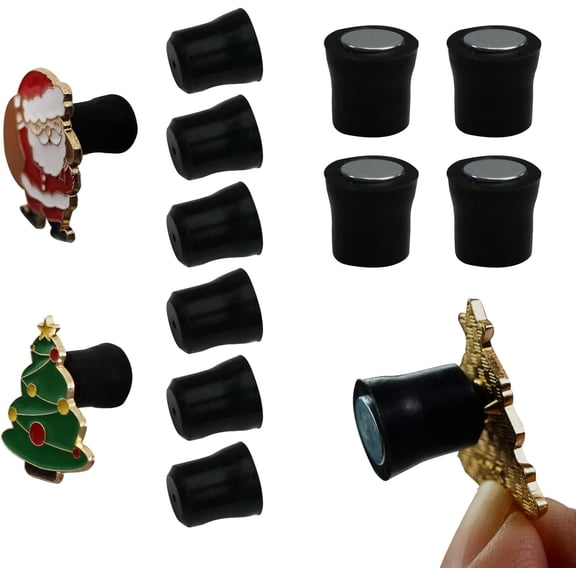 10 Magnetic Pin Backs for Enamel Pins (Black), Converts Pins into Refrigerator Magnets & Put Your Pins on Fridge for Seasonal Decorations and Gifts, Enamel Pins Not Included