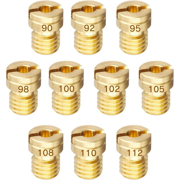 10 Main jet set (6*8) Keihin Round/Large #90, #92, #95, #98, #100, #102, #105, #108, #110, #112 For use with NSR50, NS-1, NSF100, NSR250, CB400SF, and more. Accessories with storage box