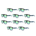 thumbnail image 1 of 10 Matte Woodgrain Finish Sunglasses Pack - Reflector Lenses, UV 400 - Blue, 1 of 8