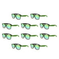 thumbnail image 1 of 10 Matte Woodgrain Finish Sunglasses Pack - Reflector Lenses, UV 400 - Green, 1 of 8