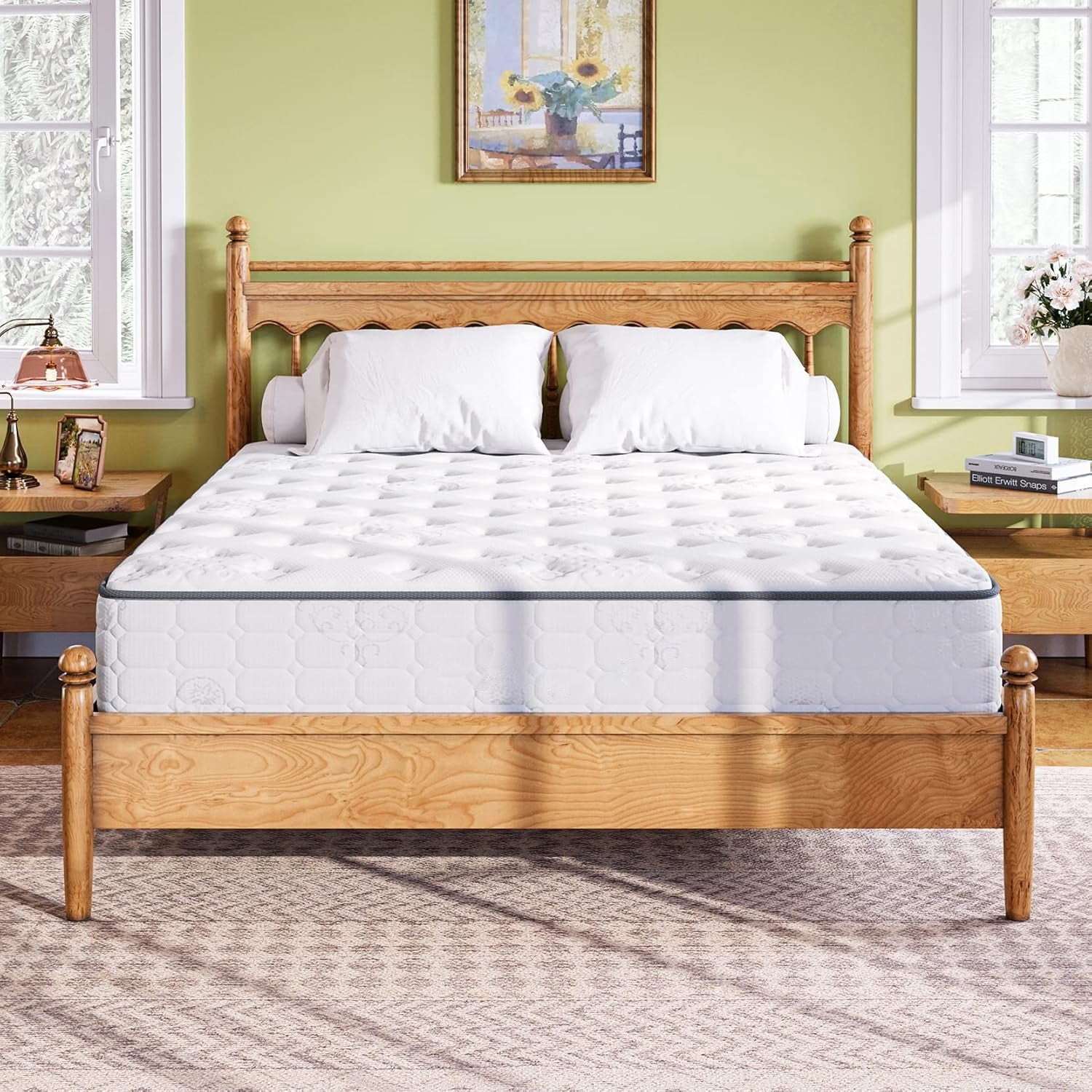 Neche 10 Inch Twin Hybrid Mattress, Twin Twin XL Full Queen King, Single Mattress in a box, Medium Firm,