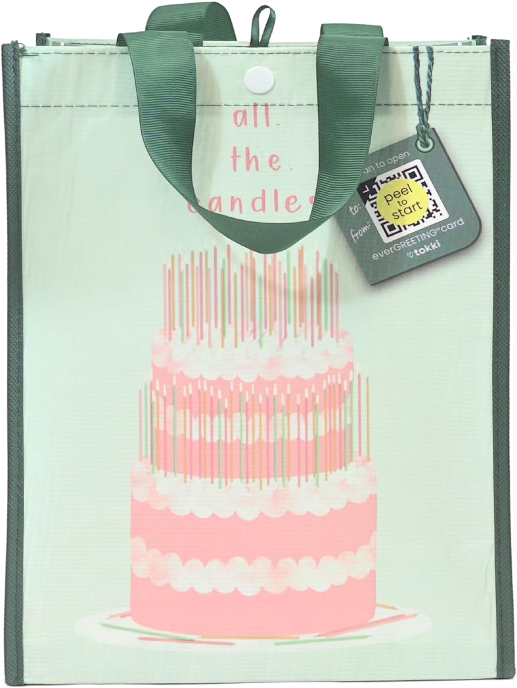 10" Medium Reusable Gift Bag with Handles and BuiltIn QR Greeting Card