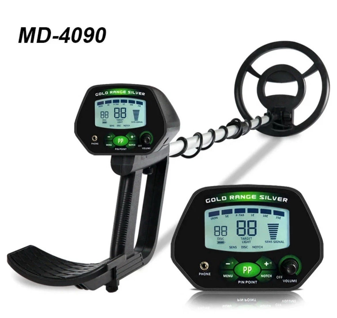 10" Metal Detector Gold Digger LCD Treasure Hunter Pinpointer Adult Kids Beach Yard