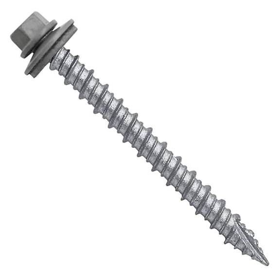 #10 Metal ROOFING SCREWS: (750) Screws x 2" SLATE GRAY Hex Head Sheet Metal Roof Screw. Self starting/tapping metal to wood siding screws. EPDM washer. Colored head ~for corrugated roofing