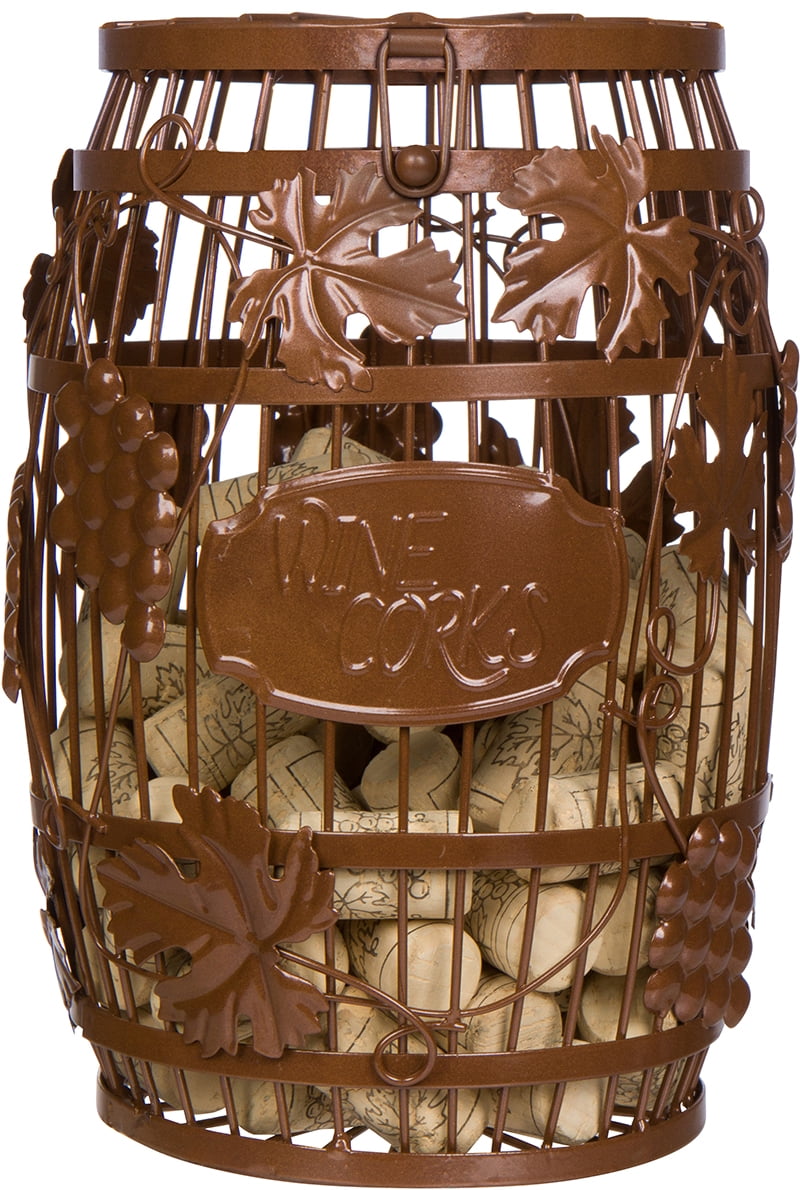 10" Metal Wine Barrel Cork Storage Holder by Trademark Innovations