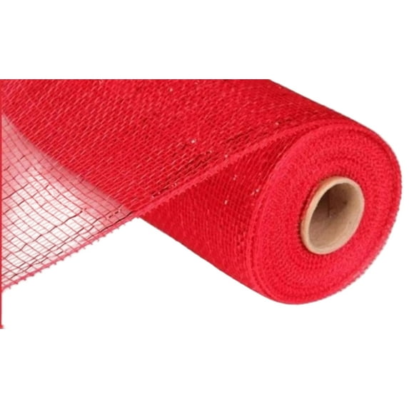 10.25"X10YD METALLIC MESH RED W/RED FOIL RE130124