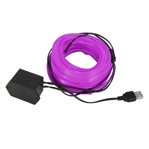 10 Meter/33ft Interior USB Neon EL Wire String Strip Purple Cold Light Glow String Strip Set for Car