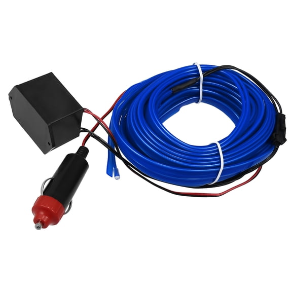 10 Meter/33ft Neon EL Wire String Strip Blue Cold Light Glow Strip with Cigarette Lighter for Car Interior Decoration