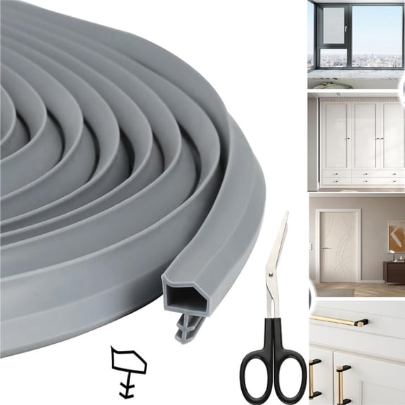 10-Meter Rubber Door Seal Strip - Self-Adhesive Weatherproofing for Sound & Draft Insulation