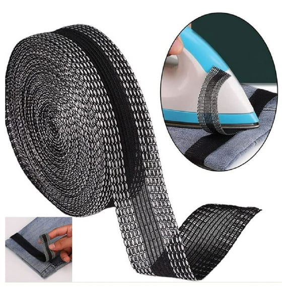 10-Meter Self-Adhesive Iron-On Hemming Tape Durable Fabric Fusing Tape for Easy Clothing Alterations, Suitable for Suits, Pants, & Jeans TIKA