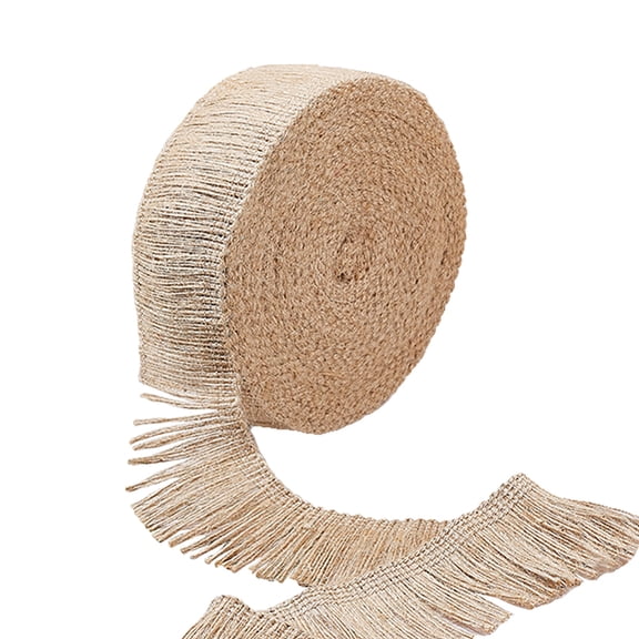 10 Meters (10.94 Yards) Burlap Fringe Tassel Trim 1.85" Wide Hemp Lace Fringe Trim Set Garment Rustic Macrame Accessories for Sewing Curtains Rugs