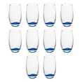 thumbnail image 1 of 10 Mikonos Clear Stemless Wine Glasses Set, 15 oz. - Barware, Glassware - Blue, 1 of 5