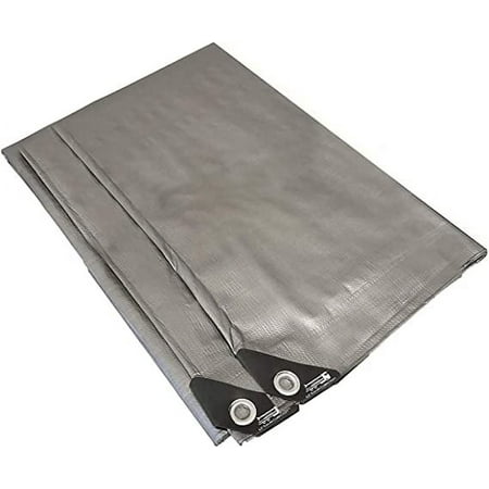 10 Mil Waterproof Grey Tarp H.D. Reinforced Corners Industrial Grade (Choose Size) (30' x 60')