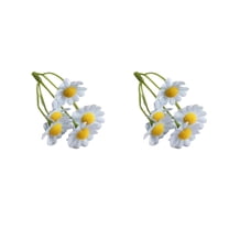 10 Mini Artificial Daisy Flowers | Small Marguerite Fake Flowers with Stems | Light Blue, Pink, White, Yellow | 2-Pack for Home & Wedding Decor | 2.76" Tall