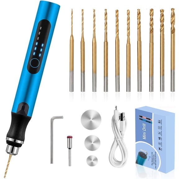10 Mini Twist Drill Bits(0.6mm-2.2mm) With 2 Screws And 1 Wrench, 2.35mm Shank with HSS Titanium Coated, Micro Drill Bits Drlling Hole for DIY Craft, Resin, Wood, Jewelry, Circuit Board, Ornaments