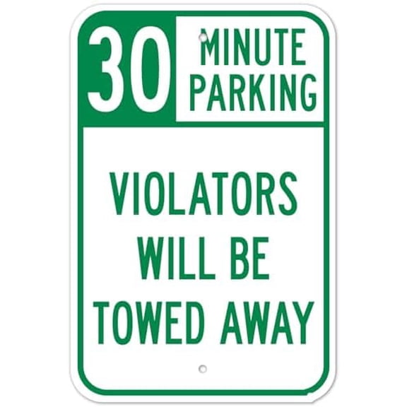 10 Minute Active Loading Zone Must Use Flashers Violators Will Be Towed Sign Parking Safety Signs Metal Tin Sign 8x12 Inch Clear Warning for Home & Busines