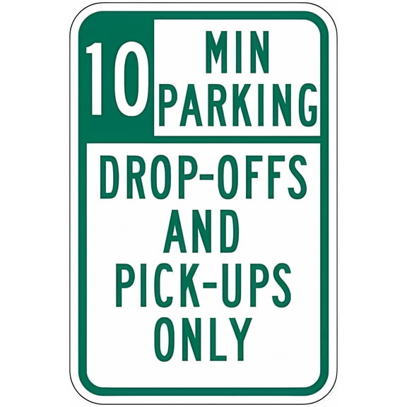 10 Minute Parking Drop-Offs Pick-Ups Only Sign, 8"x12" Vintage Tin Warning Decor, Home Farm Bar Coffee Shop Club Wall Art
