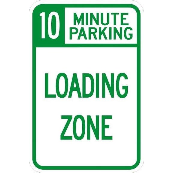 10 Minute Parking Loading Zone Sign Parking Signs Metal Sign Tin Sign 8x12 Inch - Caution Safety Warning Security Signs Indoor & Outdoor Signs for Home, Office, Work
