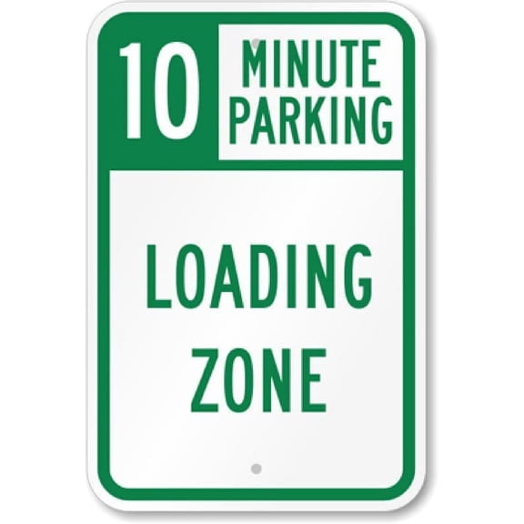 10 Minute Parking Weatherproof Metal Sign Size: 16 x 12 Inch
