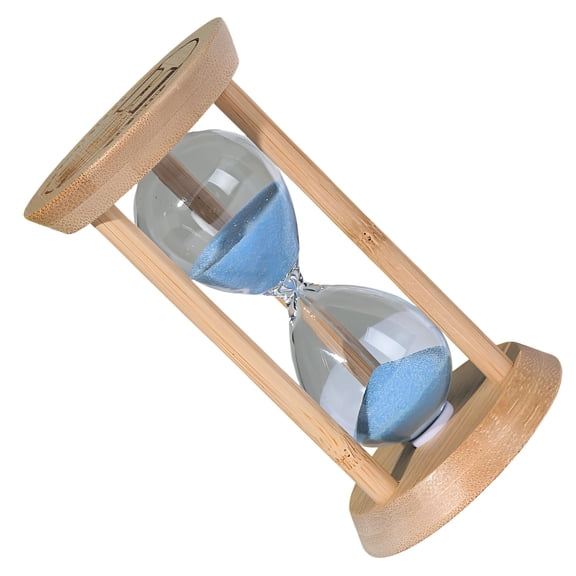 10-Minute Wood Hourglass, Blue Glow-in-the-Dark Sand Timer, Mini Decorative Classic Sandglass with Clear Glass, Elegant Accent Piece for Home, Office, Desk Decor