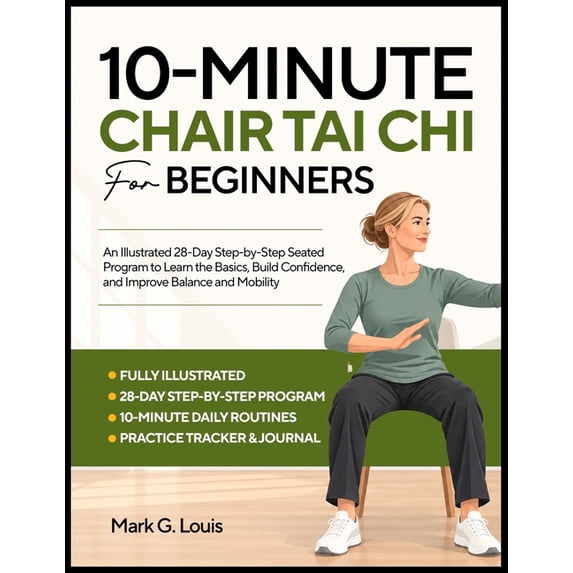 10-Minutes Chair Tai Chi For Beginners: An Illustrated 28-Day Step-by ...
