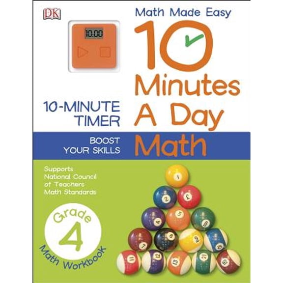 Pre-Owned 10 Minutes a Day: Math, Fourth Grade: Supports National Council of Teachers Math Standards (Paperback) 1465402292 9781465402295