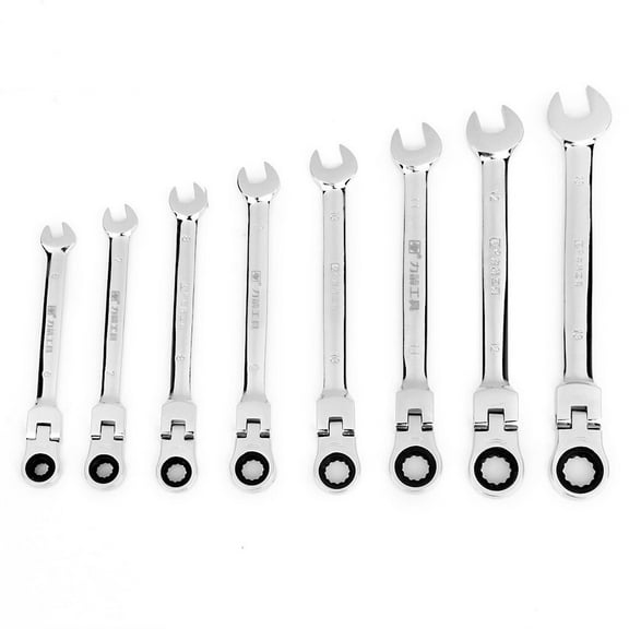 10mm Flexible Head Ratchet Combination Wrench Spanner (Silver)