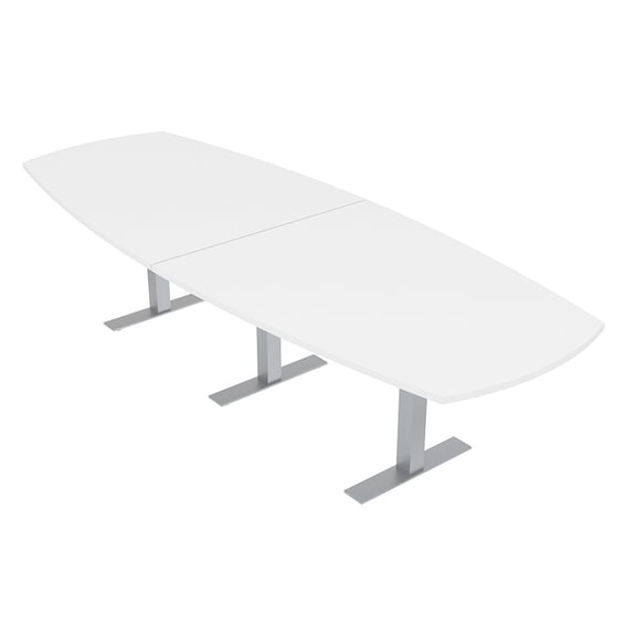 10' Modular Arc Boat Conference Table With Metal T-Bases Electric Unit