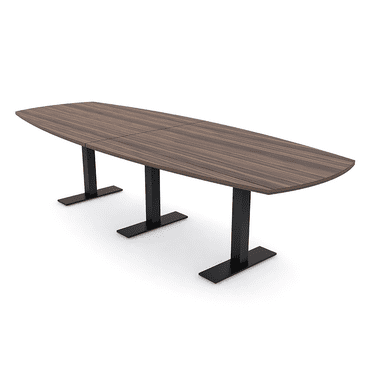 10' Modular Arc Boat Conference Table With Metal T-Bases Electric Unit