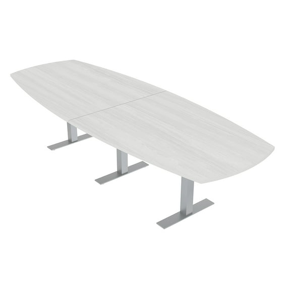 10' Modular Arc Boat Conference Table With Metal T-Bases Electric Unit