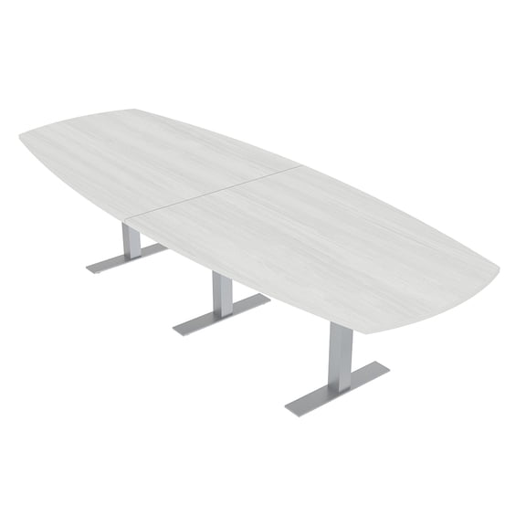 10' Modular Arc Boat Conference Table With Metal T-Bases Electric Unit