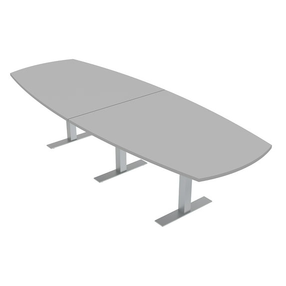 10' Modular Arc Boat Conference Table With Metal T-Bases Electric Unit