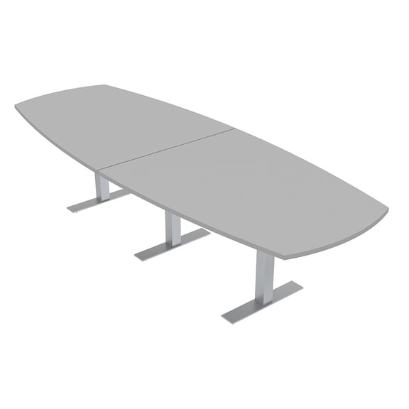 10' Modular Arc Boat Conference Table With Metal T-Bases Electric Unit