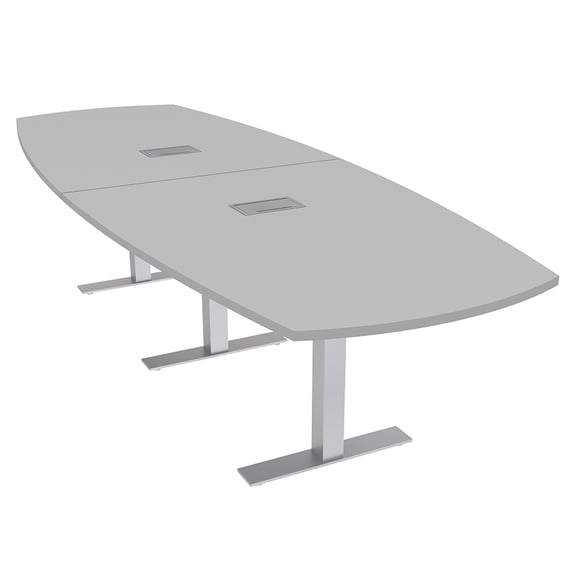 10' Modular Arc Boat Conference Table With Metal T-Bases Electric Unit
