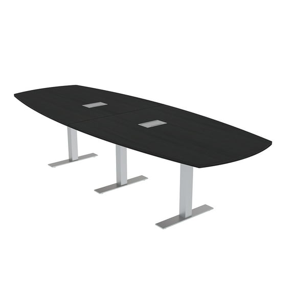 10' Modular Arc Boat Conference Table With Metal T-Bases Electric Unit